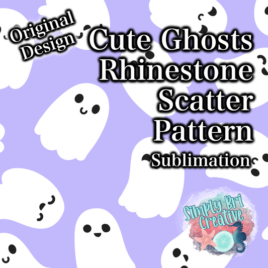 Cute Ghosts Rhinestone Scatter Pattern