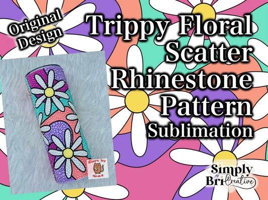 Trippy Floral Rhinestone Scatter Pattern