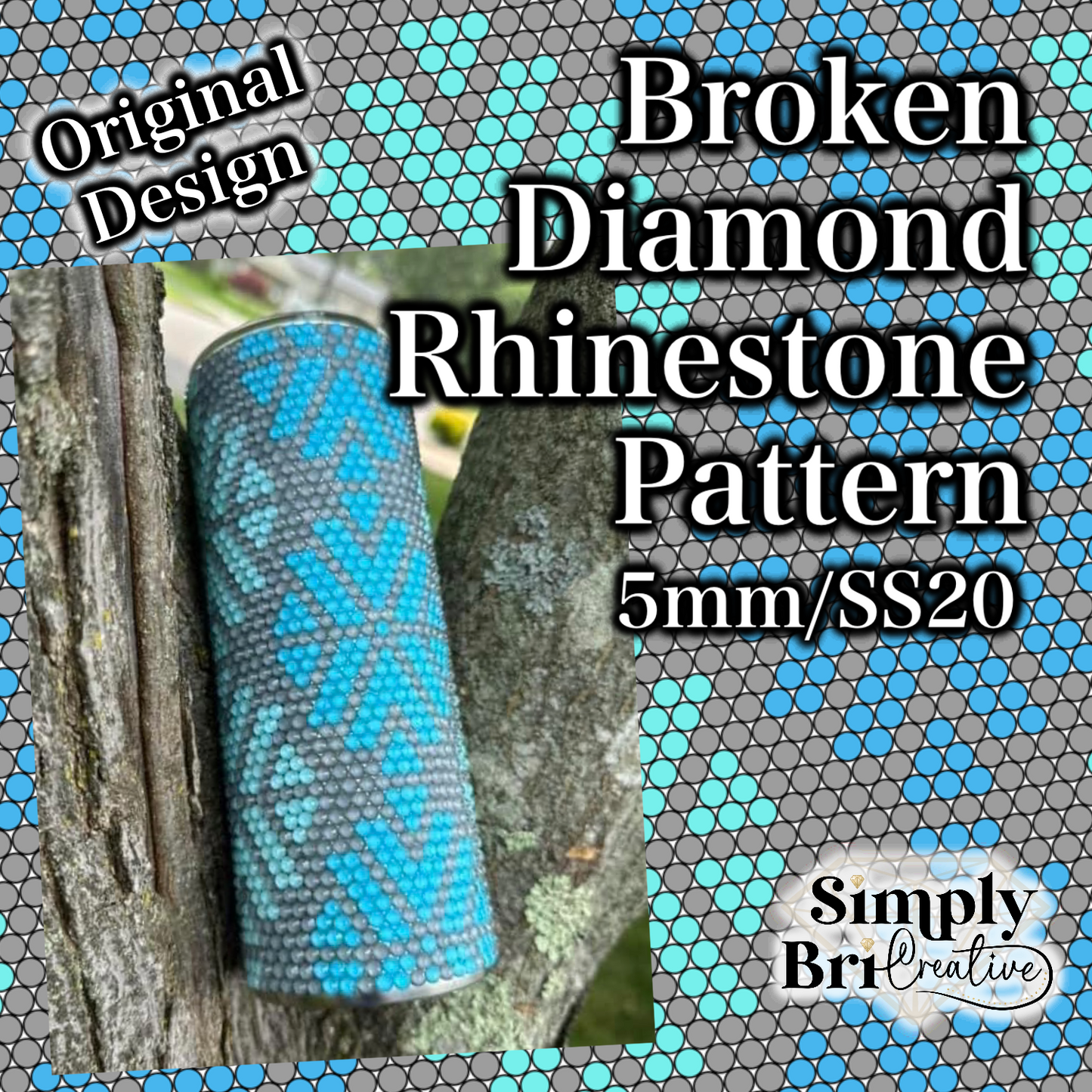 Broken Diamond Rhinestone Pattern (5mm/SS20)