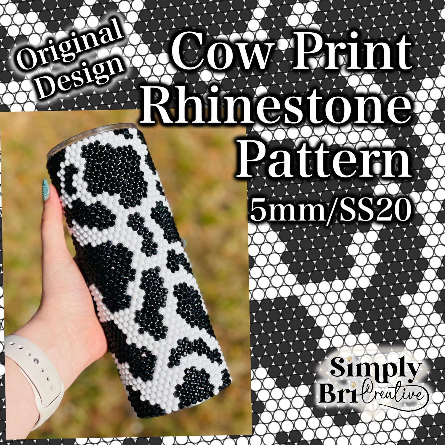 Cow Print Rhinestone Pattern (5mm/SS20)