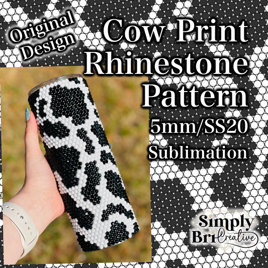 Cow Print Sublimation Rhinestone Pattern (5MM/SS20)