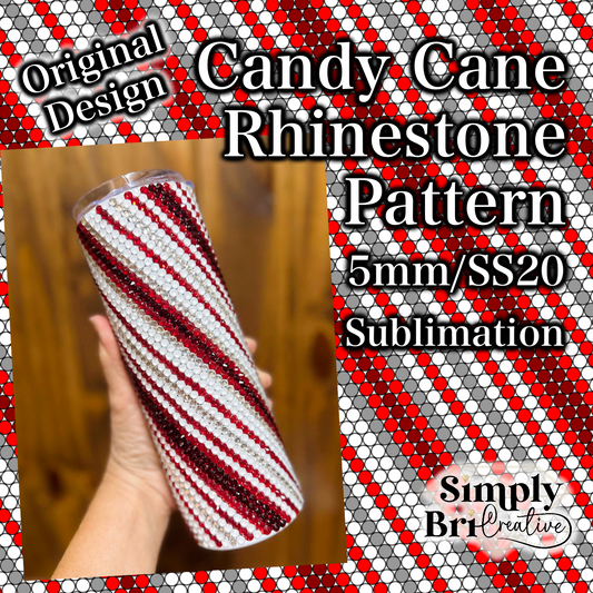 Candy Cane Sublimation Rhinestone Pattern (5MM/SS20)