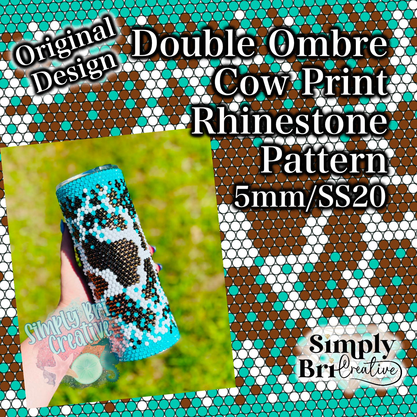 Double Ombre Cowprint Rhinestone Pattern (5mm/SS20)