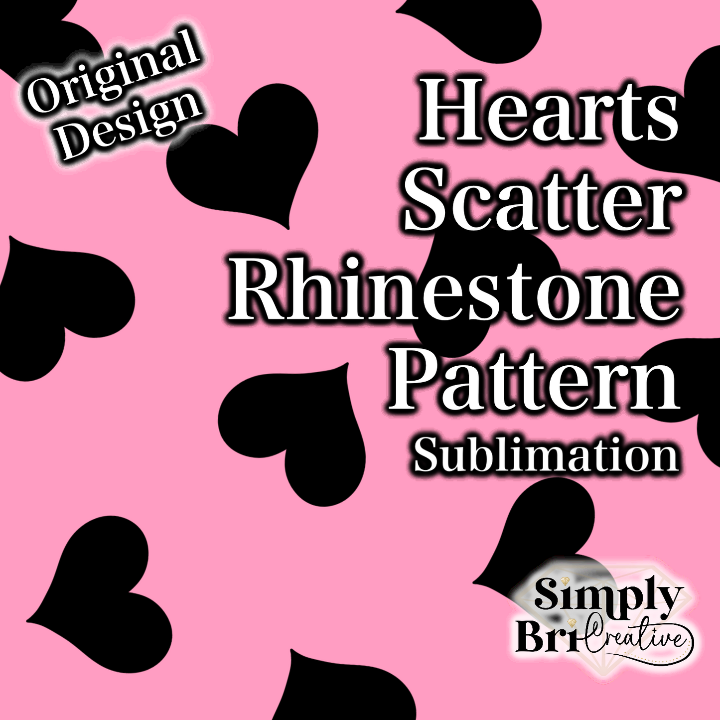 Hearts Rhinestone Scatter Pattern