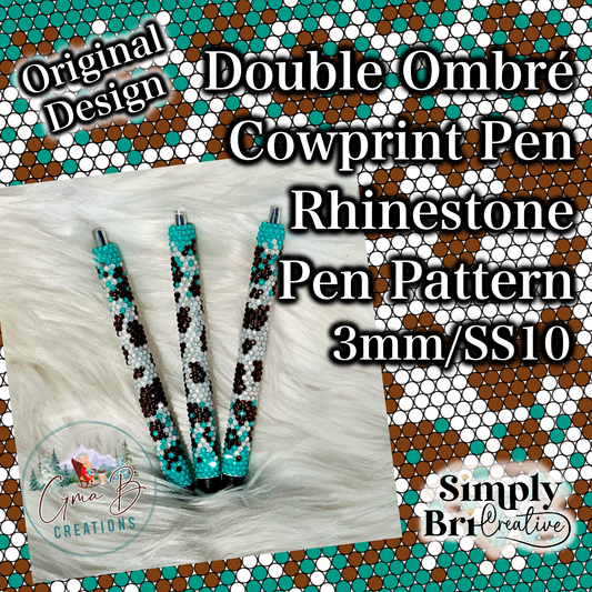 Double Ombre Cowprint Rhinestone Pen Pattern (3mm/SS10)