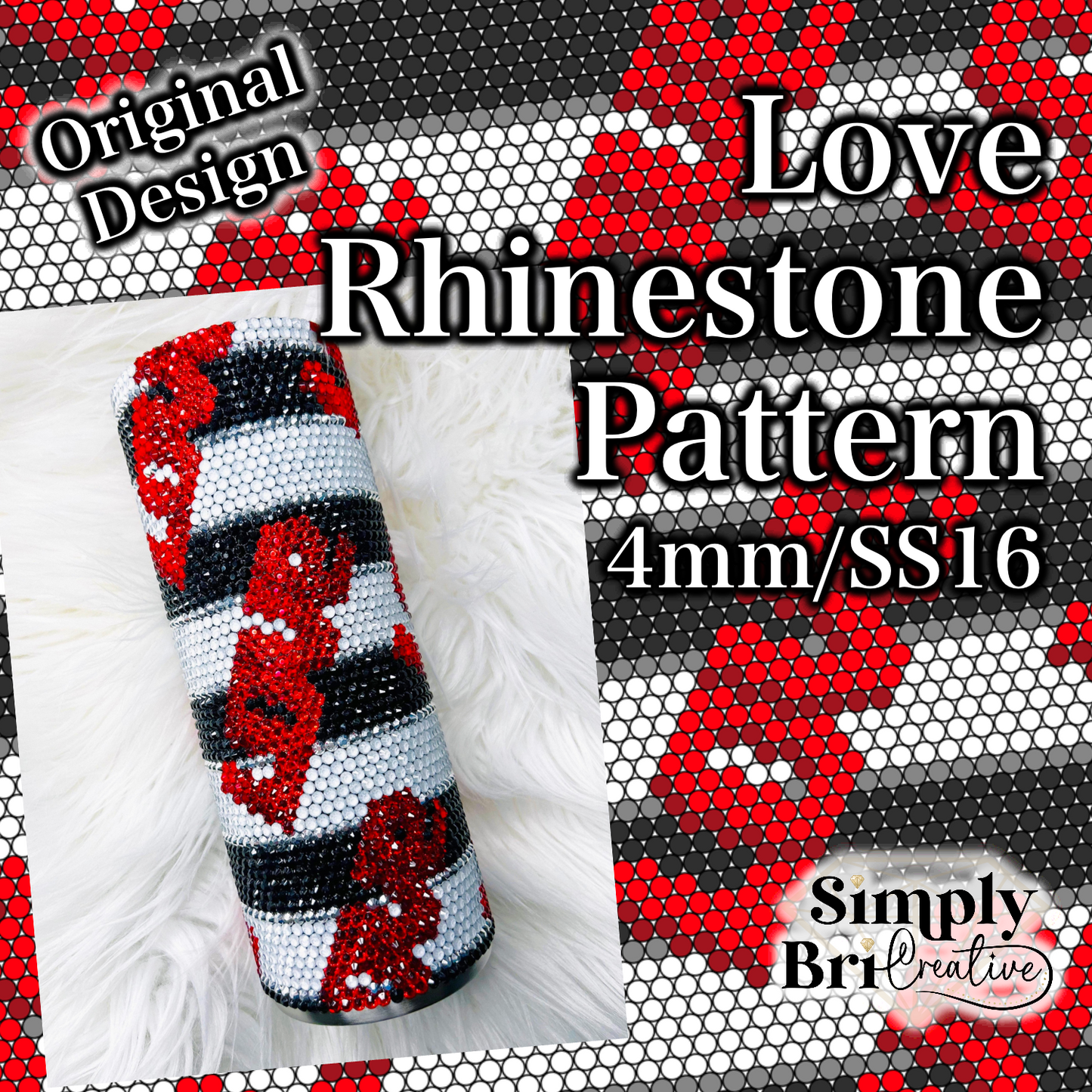 Love Rhinestone Pattern (4mm/SS16)