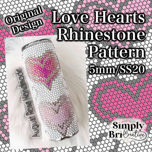 Love Hearts Rhinestone Pattern (5mm/SS20)