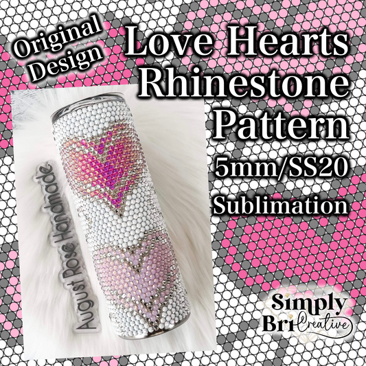 Love Hearts Sublimation Rhinestone Pattern (5MM/SS20)