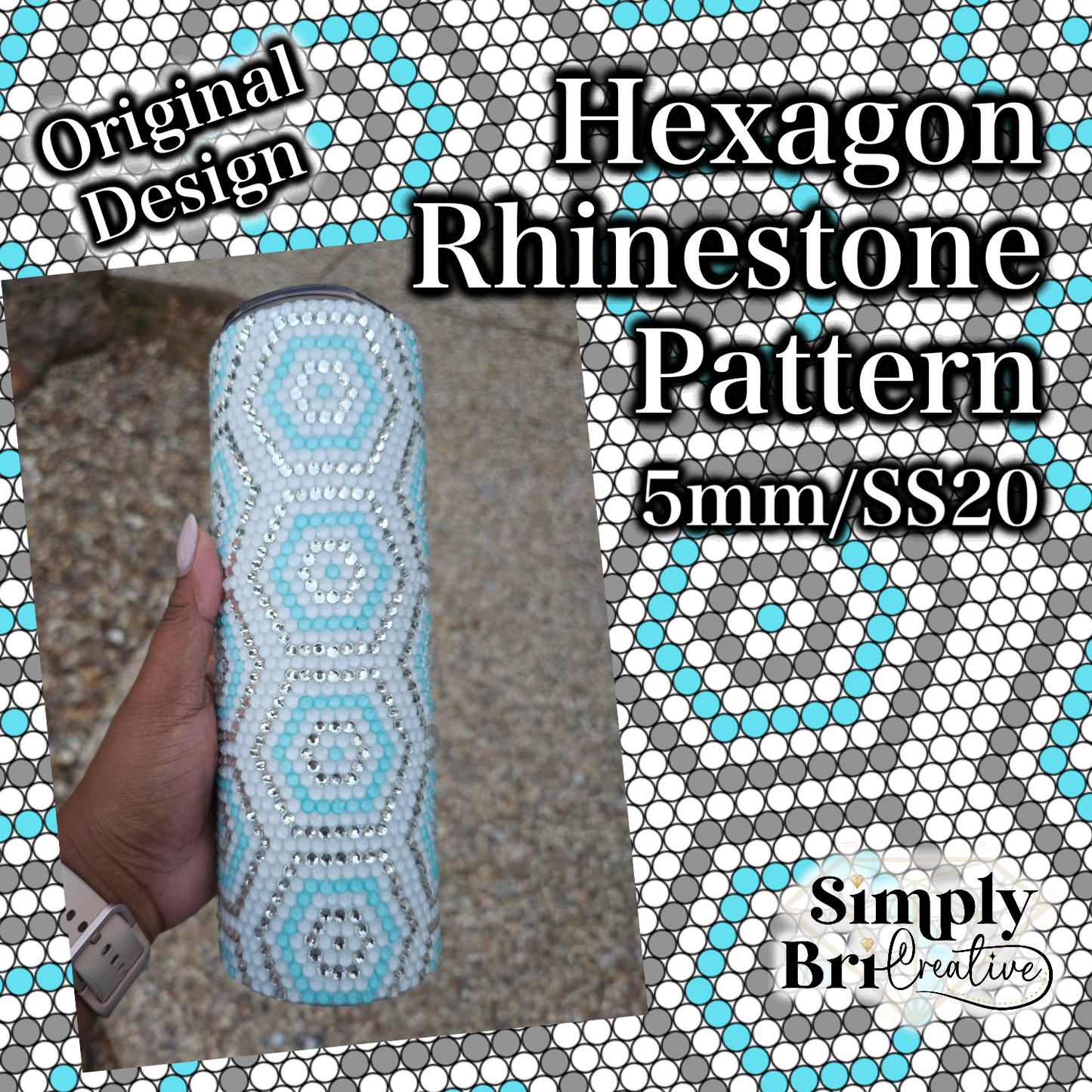 Hexagon Rhinestone Pattern (5mm/SS20)