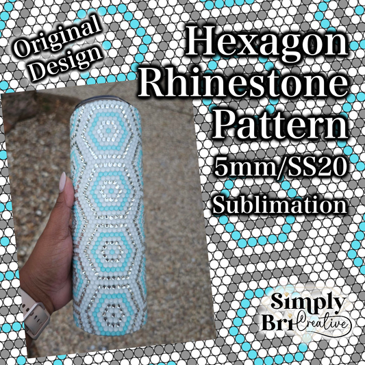 Hexagon Sublimation Rhinestone Pattern (5MM/SS20)