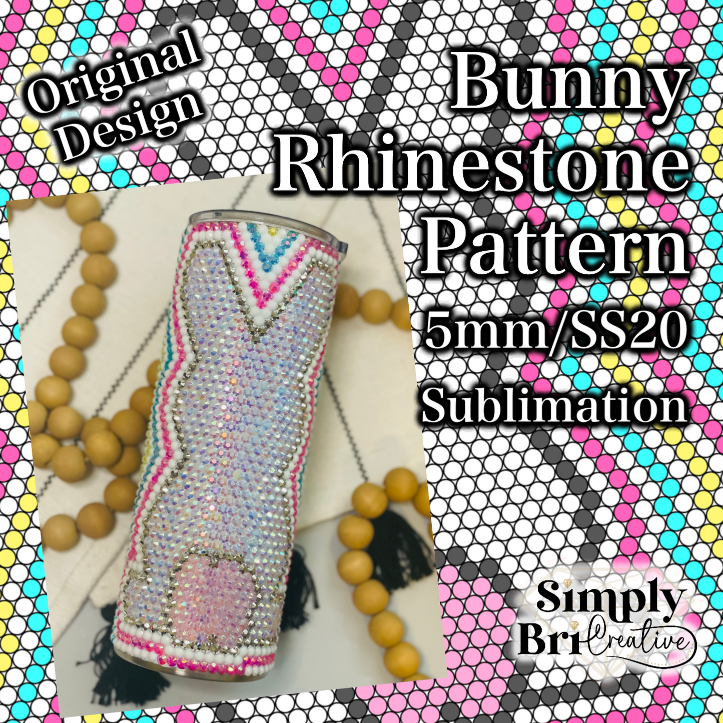 Bunny Sublimation Rhinestone Pattern (5MM/SS20)