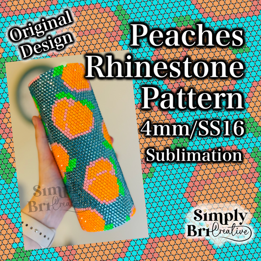 Peaches Sublimation Rhinestone Pattern (4mm/SS16)