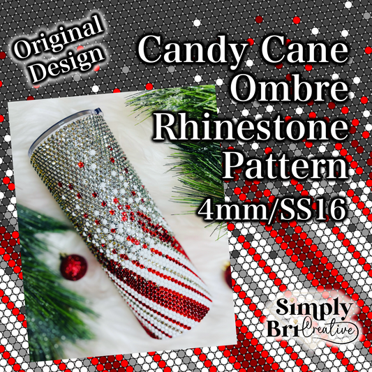 Candy Cane Ombre Rhinestone Pattern (4mm/SS16)