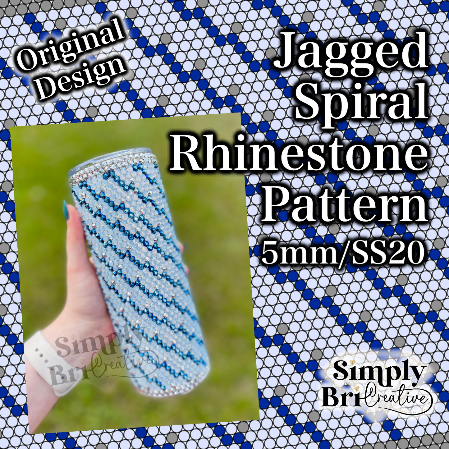 Jagged Spiral Rhinestone Pattern (5mm/SS20)