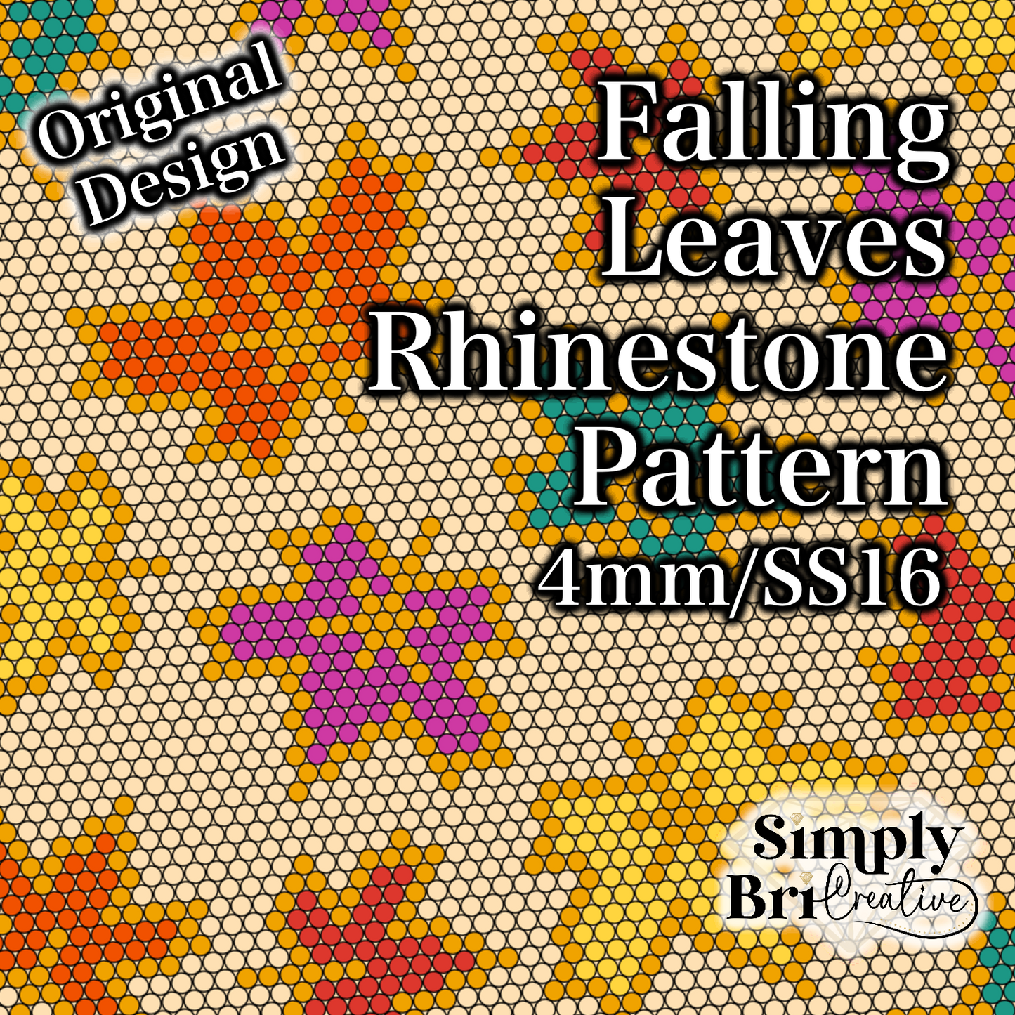 Falling Leaves Rhinestone Pattern (4mm/SS16)