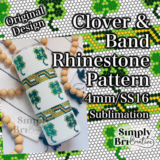 Clover & Band Sublimation Rhinestone Pattern (4mm/SS16)