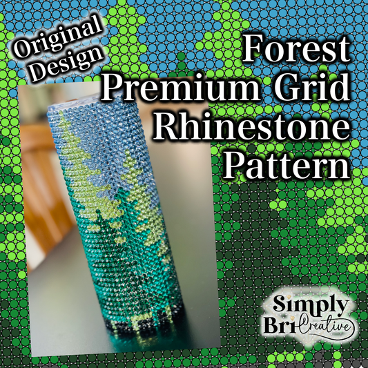 Forest Premium Grid Rhinestone Pattern
