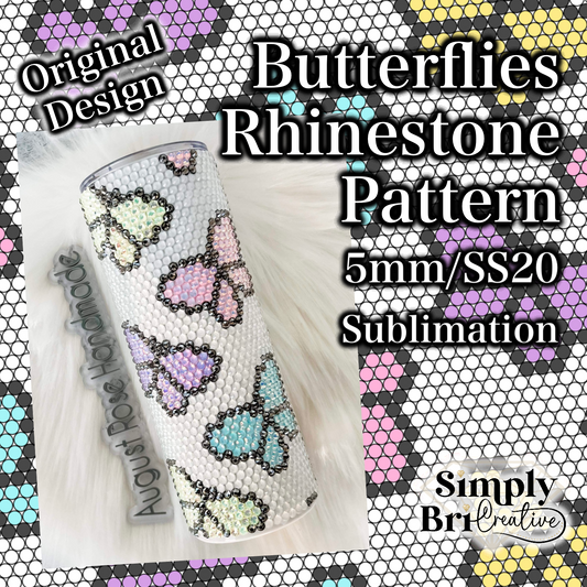 Butterflies Sublimation Rhinestone Pattern (5MM/SS20)