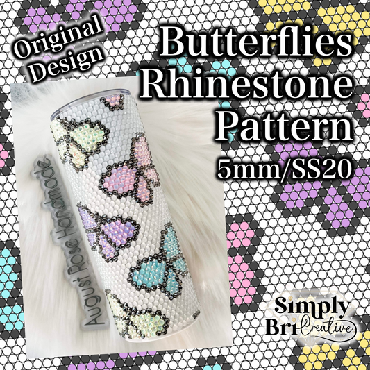 Butterflies Rhinestone Pattern (5mm/SS20)
