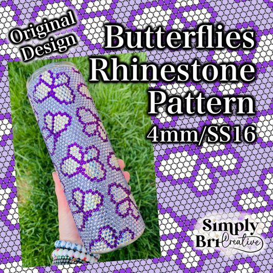 Butterflies Rhinestone Pattern (4mm/SS16)