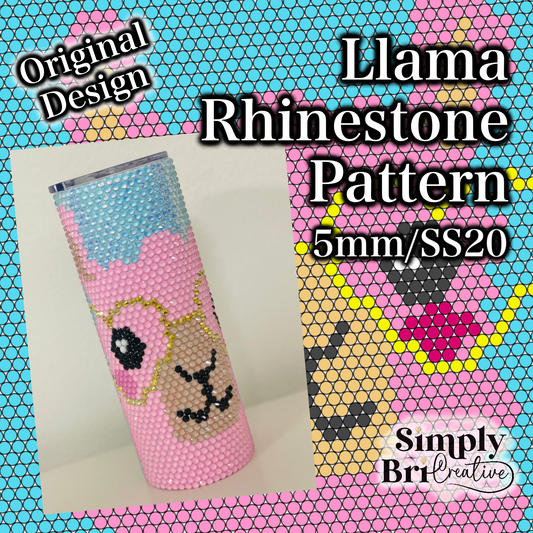 Llama Rhinestone Pattern (5mm/SS20)