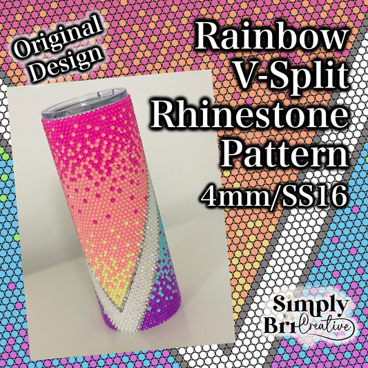 Rainbow V-Split Rhinestone Pattern (4mm/SS16)