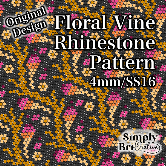 Floral Vines Rhinestone Pattern (4mm/SS16)l