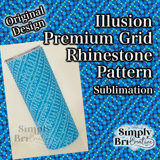Illusion Premium Grid Sublimation Rhinestone Pattern