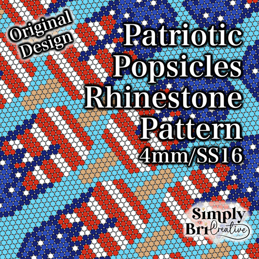 Patritotic Popsicles Rhinestone Pattern (4mm/SS16)