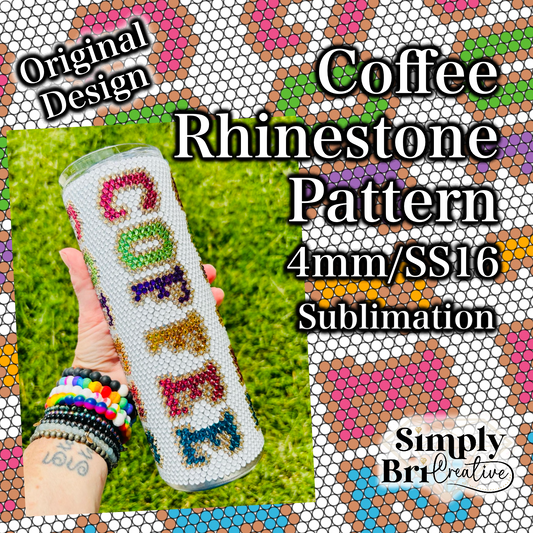 Coffee Sublimation Rhinestone Pattern (4mm/SS16)