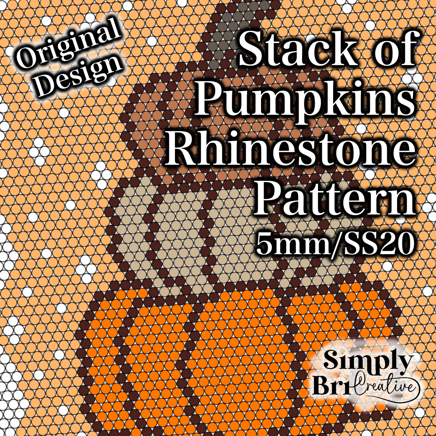 Stack of Pumpkins Rhinestone Pattern (5mm/SS20)