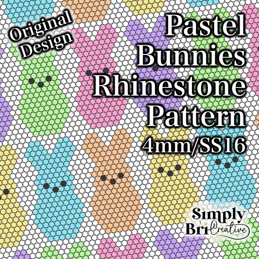 Pastel Bunnies Rhinestone Pattern (4mm/SS16)