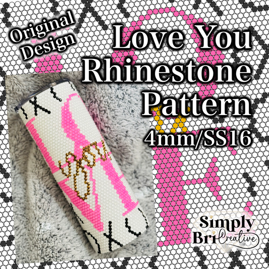 Love You Rhinestone Pattern (4mm/SS16)